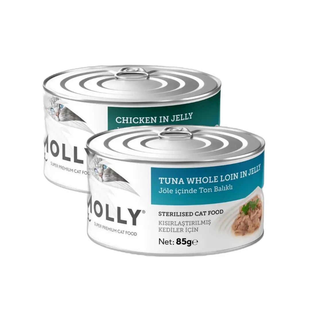 Molly Jöle İçinde Kısırlaştırılmış Konserve Kedi Konserve Maması, 85 g