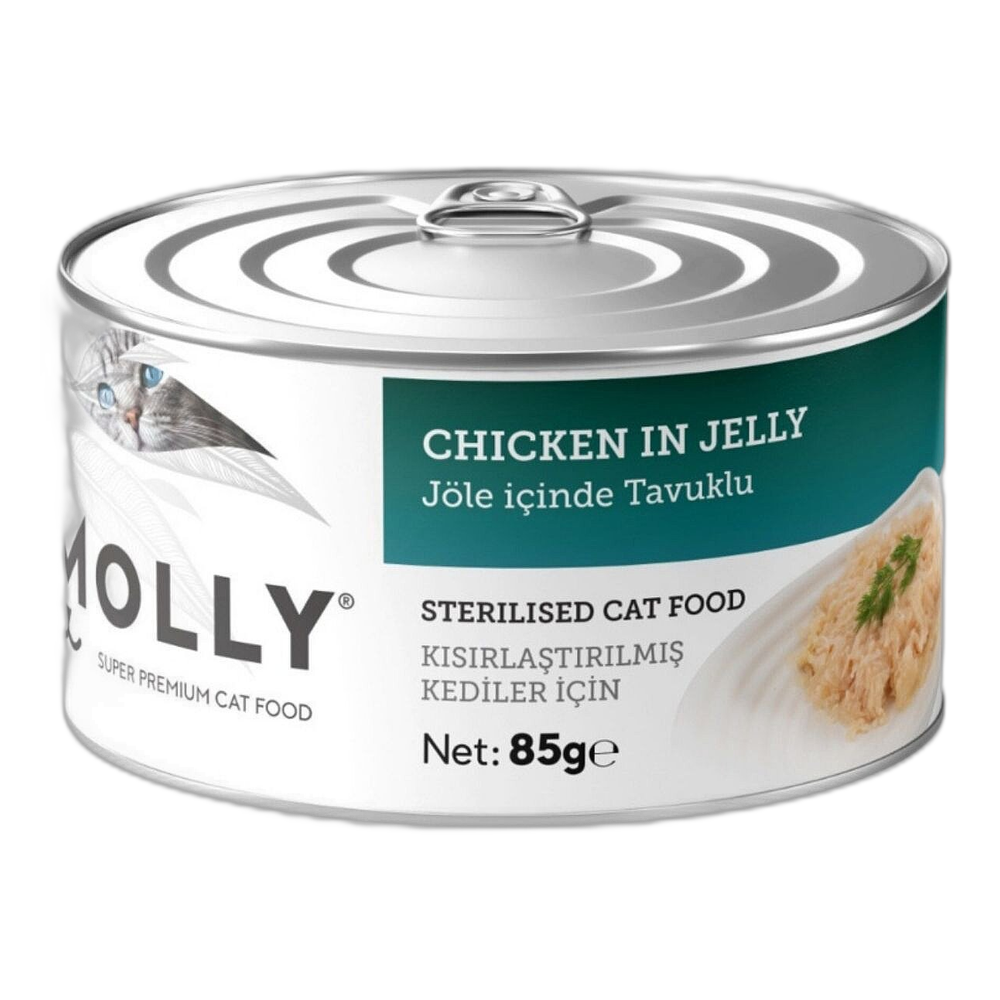 Molly Jöle İçinde Kısırlaştırılmış Konserve Kedi Konserve Maması, 85 g