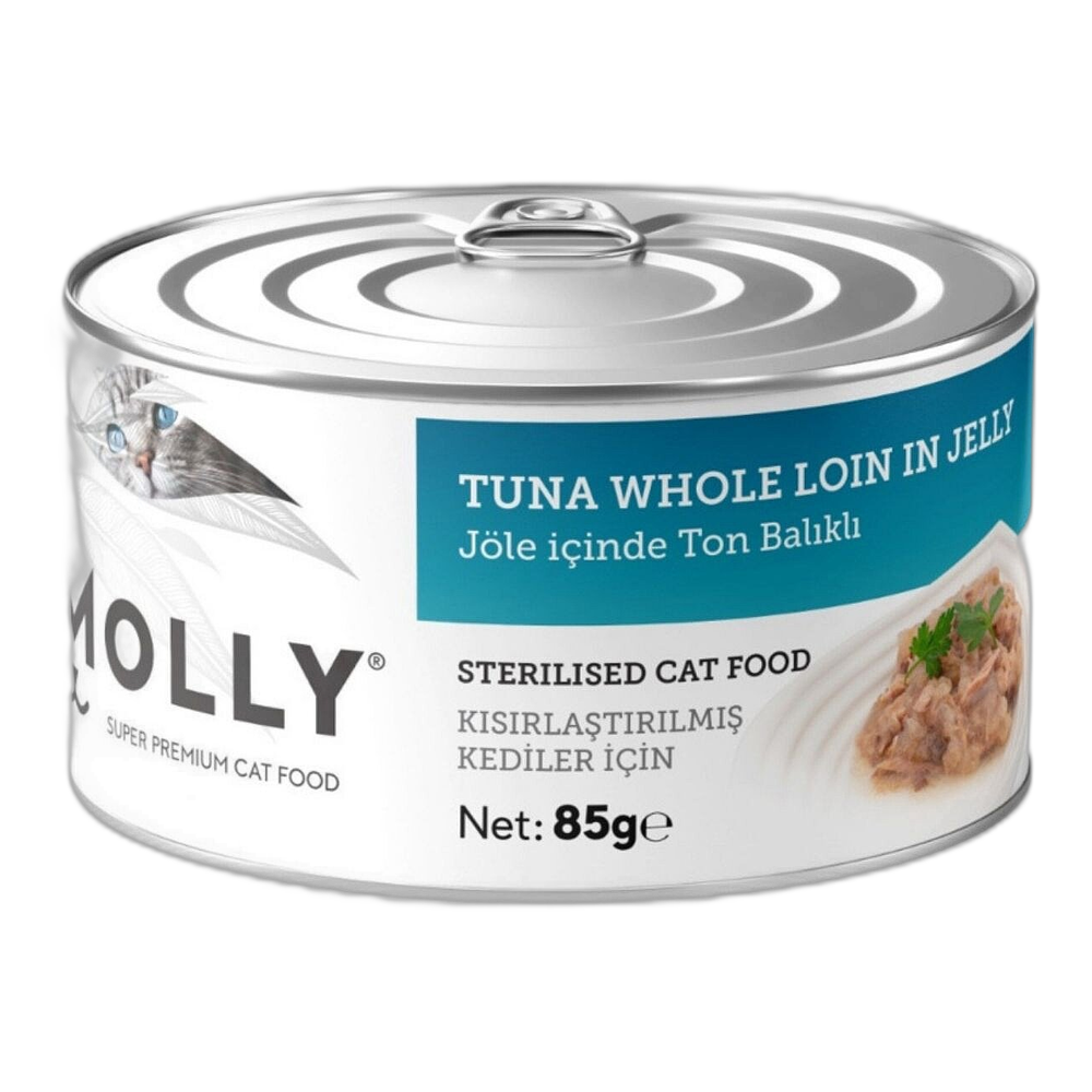 Molly Jöle İçinde Kısırlaştırılmış Konserve Kedi Konserve Maması, 85 g