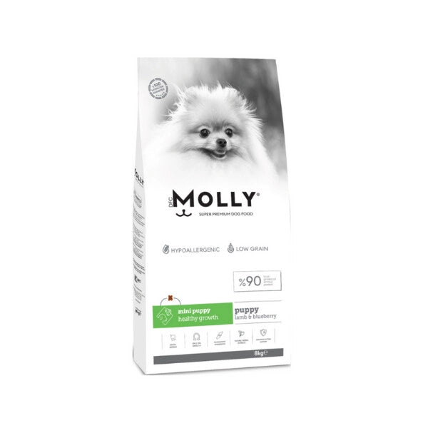 Molly Mini Irk Kuzulu ve Yaban Mersinli Yavru Köpek Maması