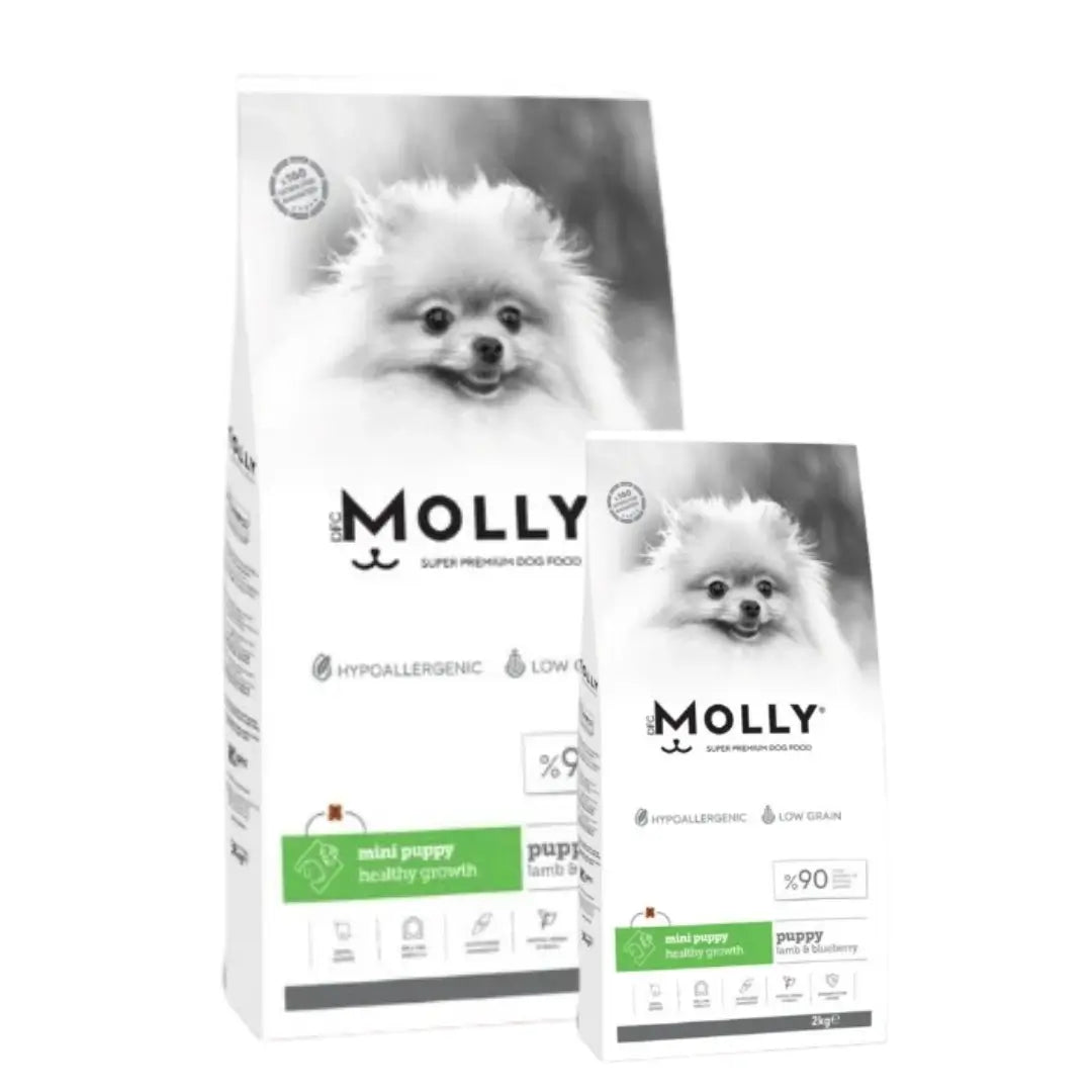 Molly Mini Irk Kuzulu ve Yaban Mersinli Yavru Köpek Maması