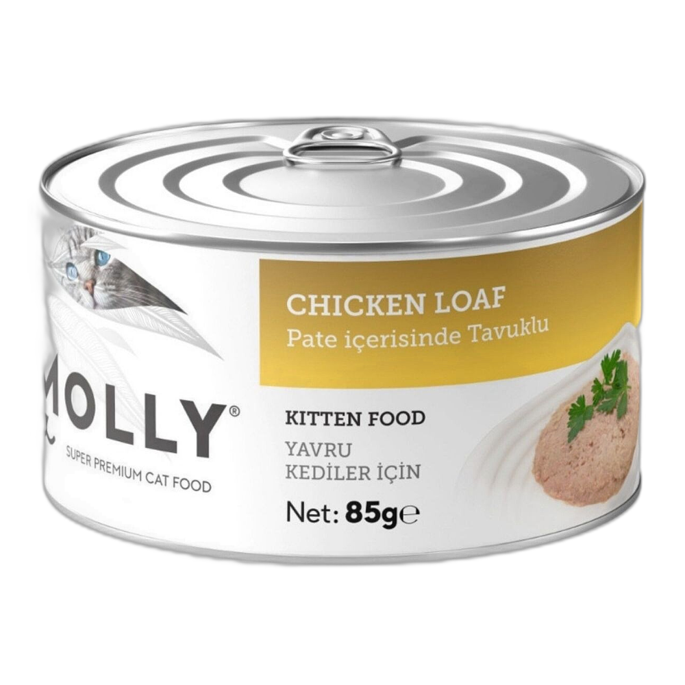 Molly Pate Tavuklu Yavru Konserve Kedi Konserve Maması, 85 g