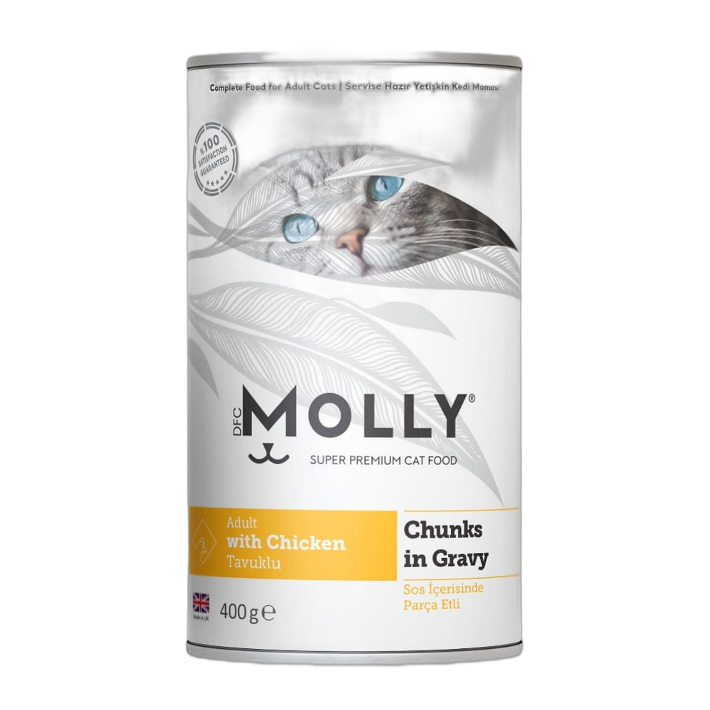 Molly Sos İçinde Tavuklu Yetişkin Konserve Kedi Konserve Maması, 400 g