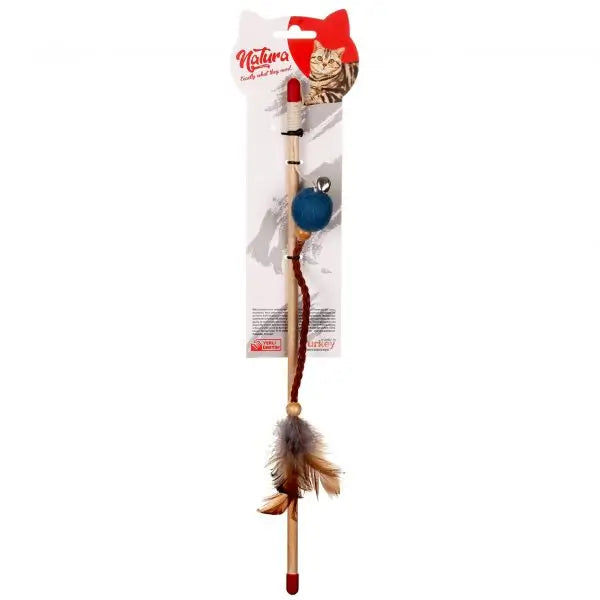 Natura Ptc-036 Deri Uçlu Toplu Olta Kedi Oyuncak, 40cm
