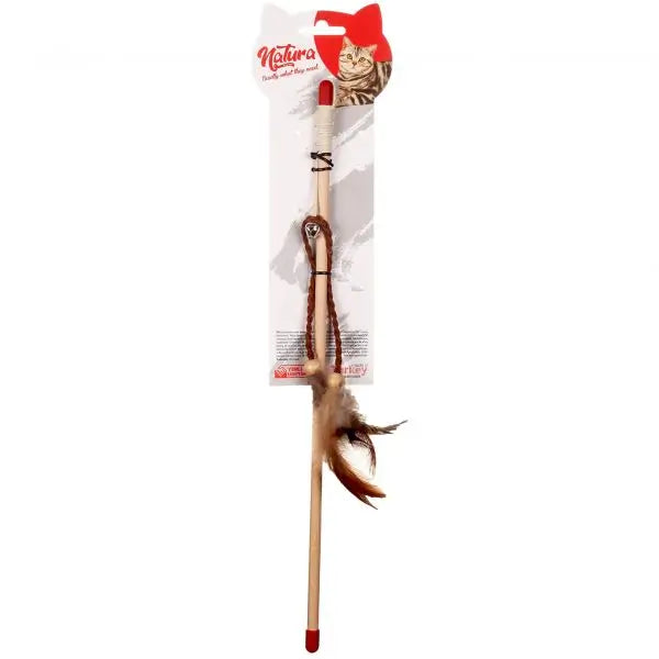 Natura Ptc-037 Deri Saçaklı Olta Kedi Oyuncak, 40cm