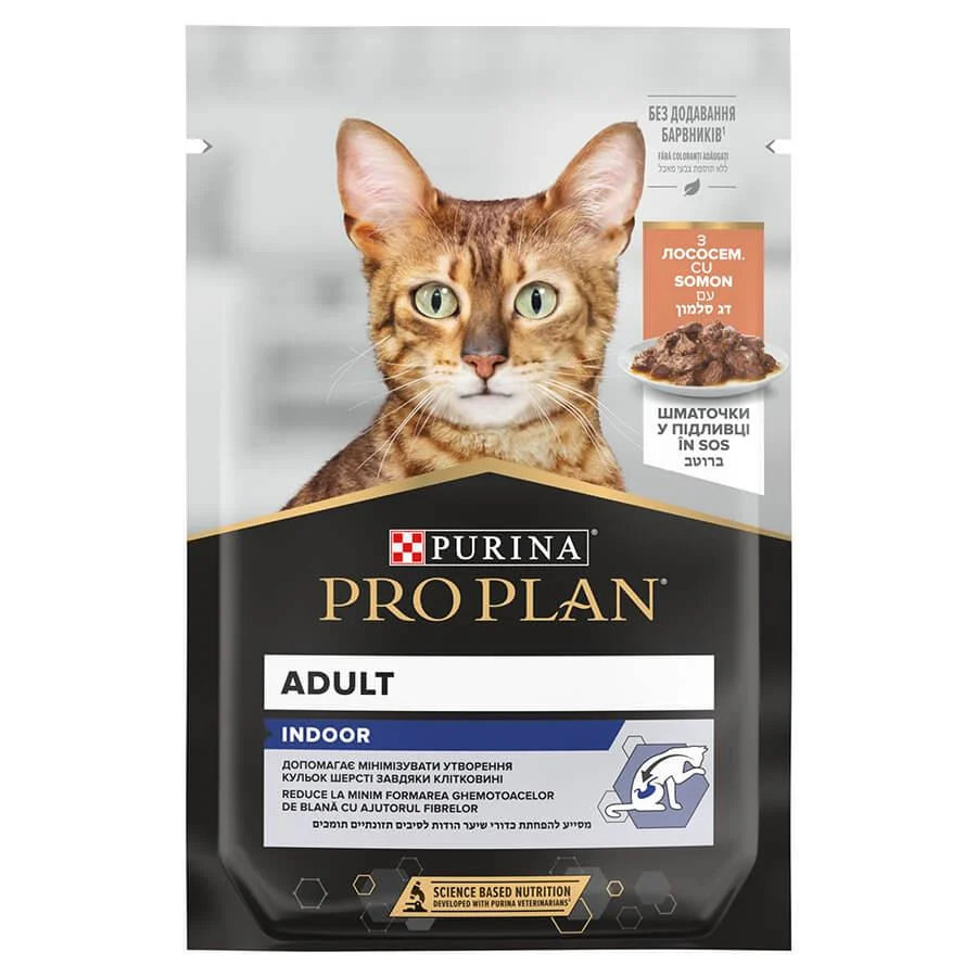 Pro Plan İndoor Somonlu Yetişkin Kedi Yaş Maması, 85g