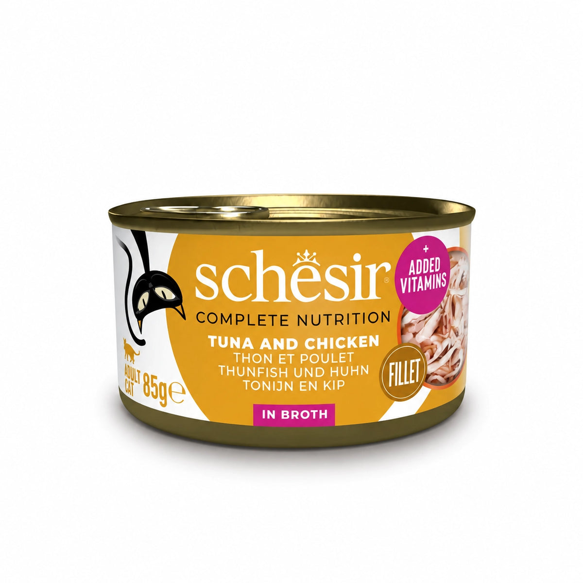 Schesir In Broth Sos İçinde Tahıllı Yetişkin Konserve Kedi Konserve Maması, 85 g