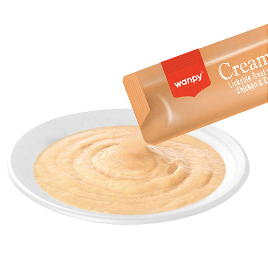 Wanpy Likit Treat Tavuk ve Yengeçli Kedi Krema Ödül, 25 li Paket, 14g