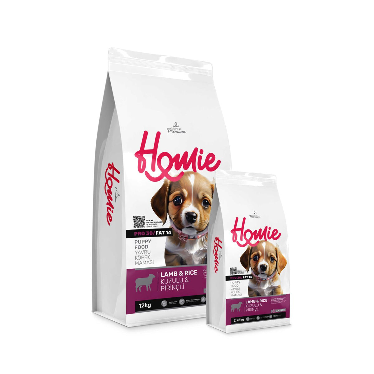 Homie Super Premium Kuzu ve Pirinçli Az Tahıllı Yavru Köpek Maması