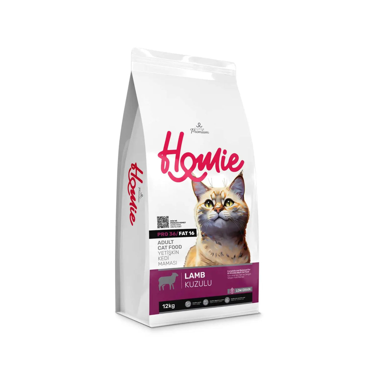 Homie Super Premium Kuzulu Az Tahıllı Yetişkin Kedi Maması