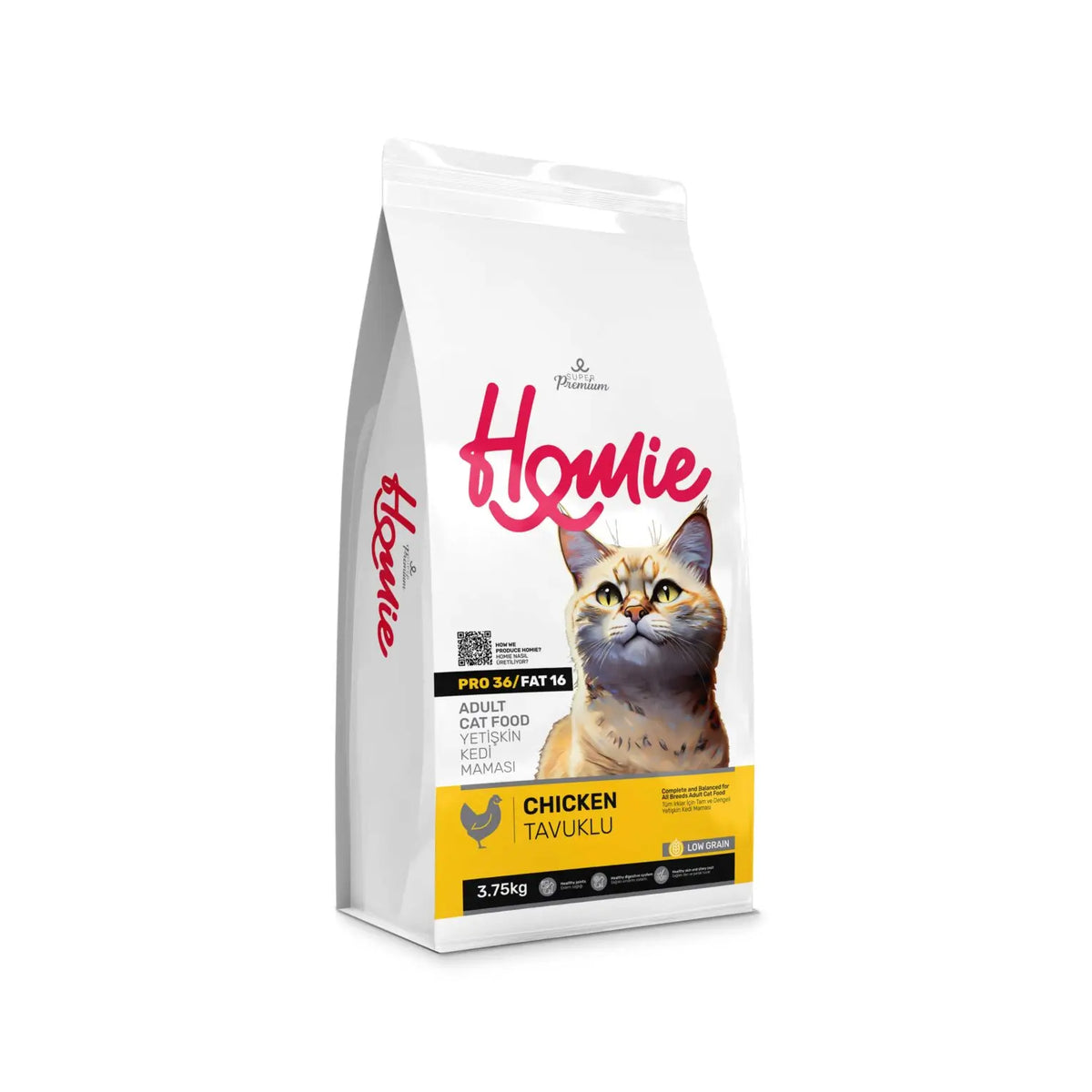 Homie Super Premium Tavuklu Az Tahıllı Yetişkin Kedi Maması