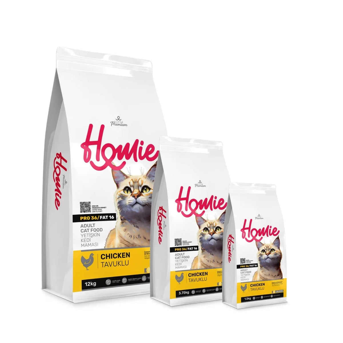 Homie Super Premium Tavuklu Az Tahıllı Yetişkin Kedi Maması