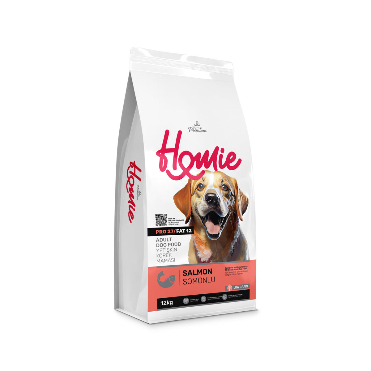 Homie Super Premium Somonlu Az Tahıllı Yetişkin Köpek Maması