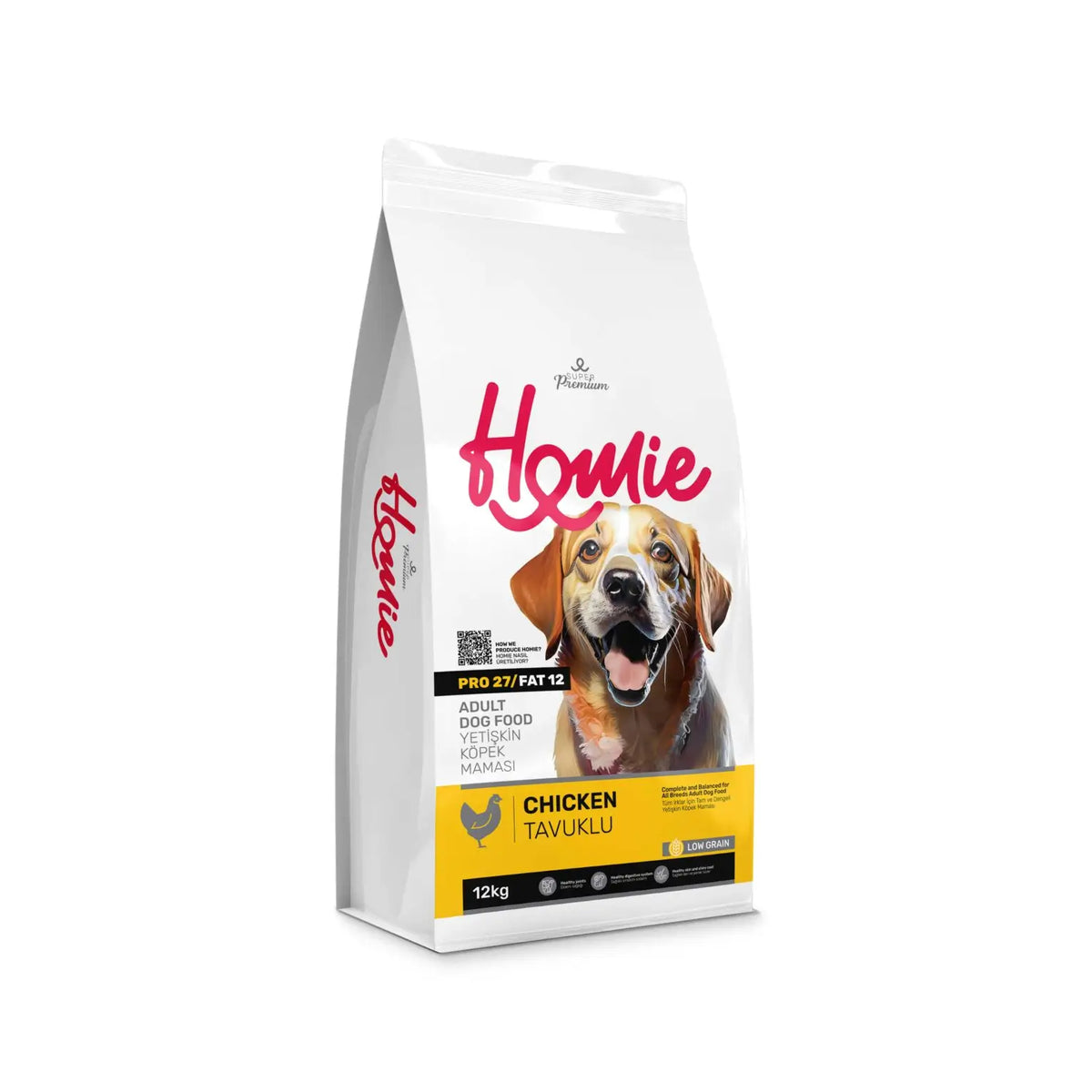 Homie Super Premium Tavuklu Az Tahıllı Yetişkin Köpek Maması